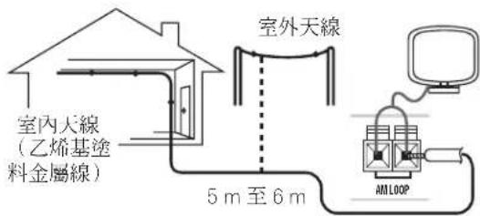 室外天線 室內天線 (乙烯基塗 料金屬線) 5 m 至 6 m AMLOOP