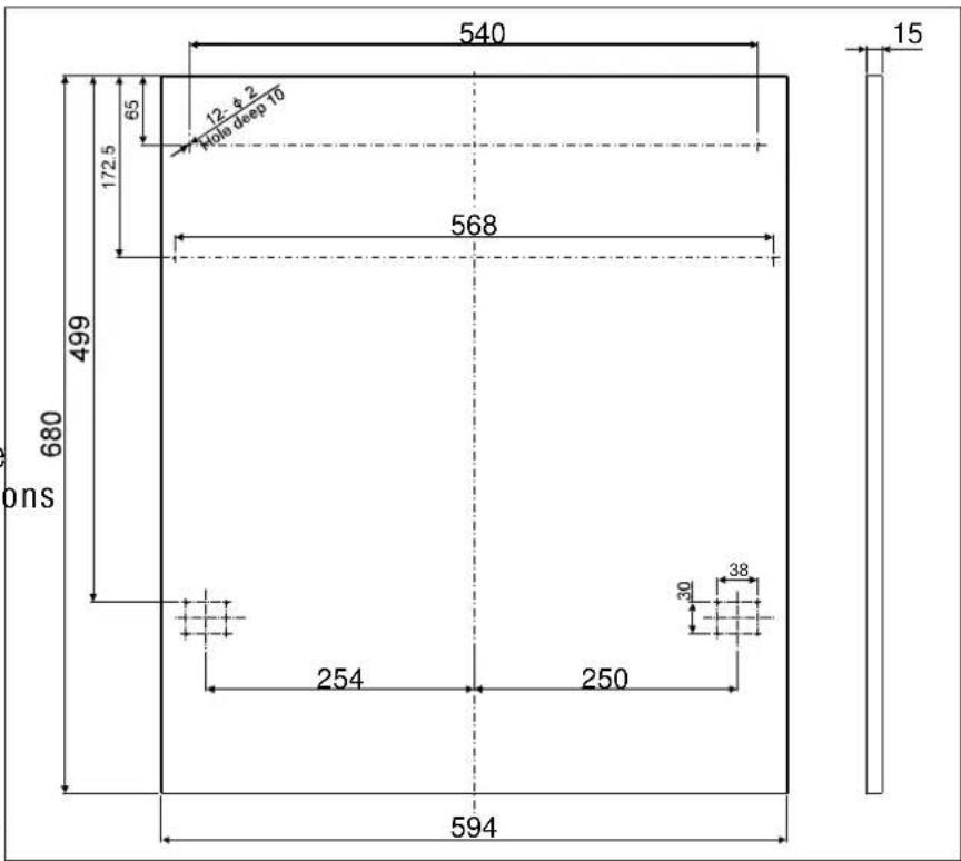 540 12.4 2 Angle deep 10 65 172.5 568 499 680 ons 254 250 30 38 594 15