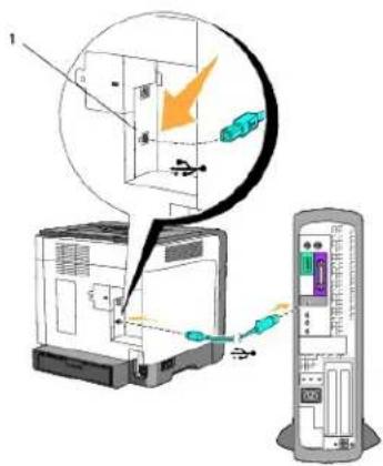 DELL 1320c - Tilslutning af printeren direkte til en computer - 1