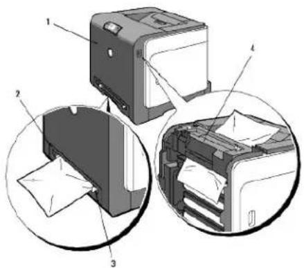 DELL 1320c - Identifikation af stedet for papirstop - 1