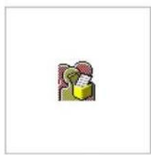 Simple pixelated icon of two figures with a yellow object, no text or symbols present