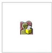 Simple icon of a gift box with a flower and paper, no text or symbols present