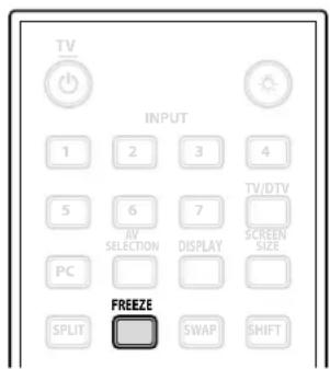 TV INPUT 1 2 3 4 5 6 7 AV SELECTION DISPLAY PC FREEZE SPLIT SWAP SHIFT TV/DTV SCREEN SIZE