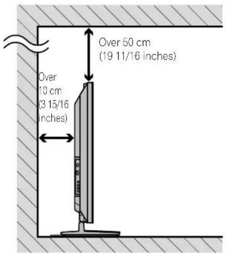 Over 50 cm (19 11/16 inches) Over 10 cm (3 15/16 inches)