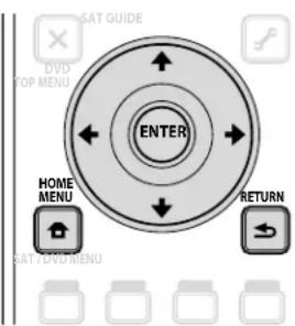 SAT GUIDE DVD TOP MENU ENTER HOME MENU RETURN SAT / DVD MENU