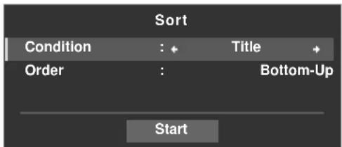 Sort Condition : + Title + Order : Bottom-Up Start
