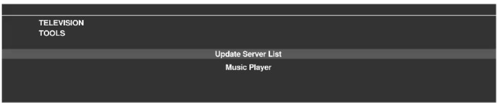 TELEVISION TOOLS Update Server List Music Player