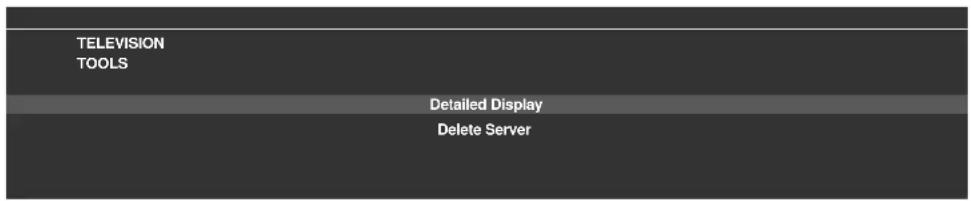 TELEVISION TOOLS Detailed Display Delete Server