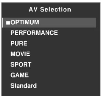 AV Selection ■OPTIMUM PERFORMANCE PURE MOVIE SPORT GAME Standard
