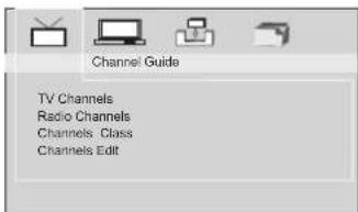 Channel Guide TV Channels Radio Channels Channels Class Channels Edit