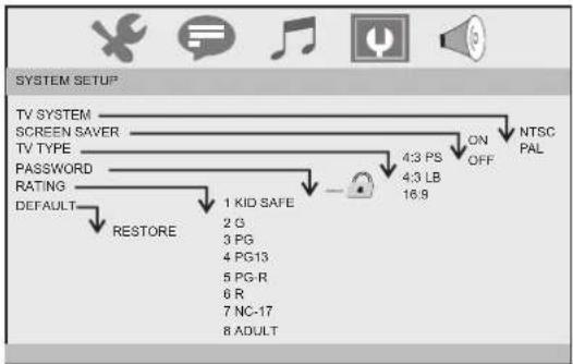 Reflexion DVD1012 - System Setup Page - 1