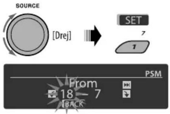 JVC KD-PDR62 - Vælg "Time Set". - 1