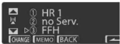 ① HR 1 ② no Serv. ③ FFH CHANGE MEMO BACK