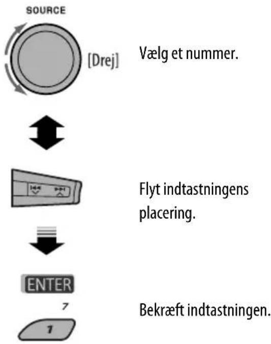 JVC KD-PDR62 - Sådan indtaster du et telefonnummer - 1