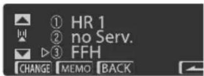 ① HR 1 ② no Serv. ③ FFH CHANGE MEMO BACK