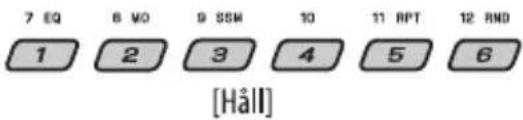 7 EQ 8 VO 9 SSM 10 11 RPT 12 RND 1 2 3 4 5 6 [Håll]