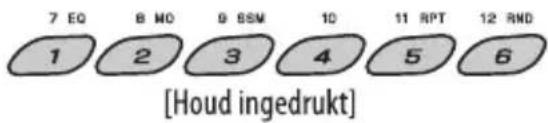 7 EQ 8 MO 9 SSM 10 11 RPT 12 RND 1 2 3 4 5 6 [Houd ingedrukt]