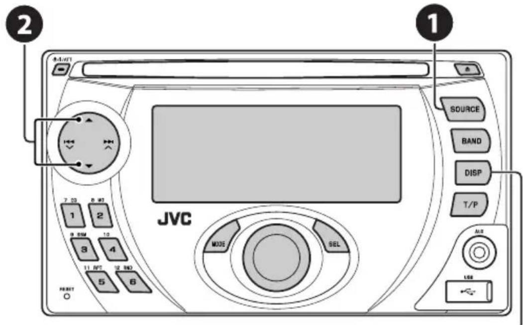 2 1 SOURCE BAND DISP T/P JVC MODE SEL AUS LSS 7 10 8 #3 1 2 8 6M 13 3 4 11 AFC 12 MCI 5 6 RESET O