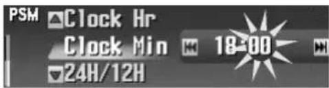 PSM Clock Hr Clock Min 18:00 24H/12H
