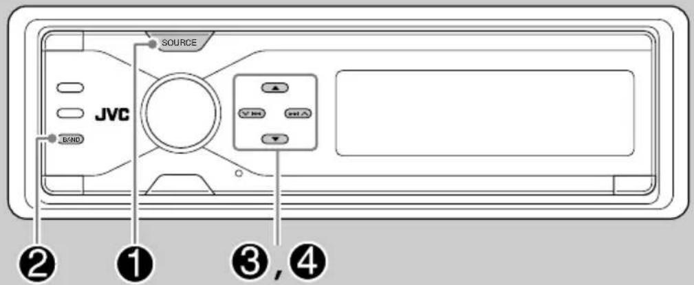 JVC SOURCE BAND ② ① ③, ④