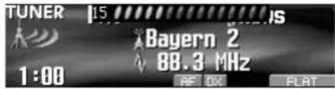 TUNER [15] OS Bayern 2 88.3 MHz 1:00 AF DX FLAT