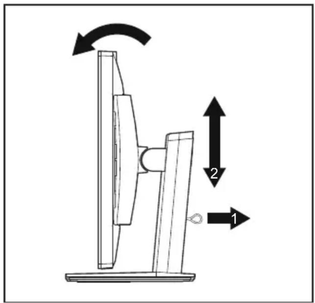 Technical diagram of a mechanical device with labeled directional arrows and component positions
