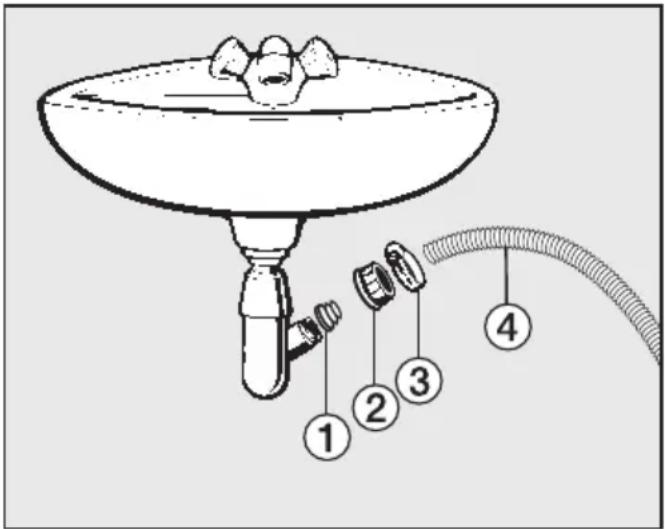 MIELE WMH122 WPS PowerWash 2.0 - Drain hose connection: - 1