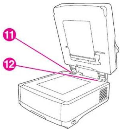 Diagram of an open computer with labeled parts 11 and 12, showing a device's internal structure.