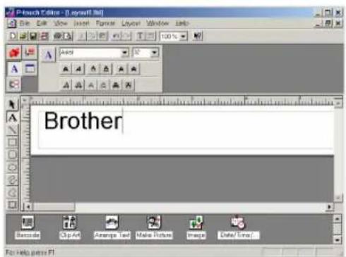 Adobe Flash - 8.0x98.8 File Edit View Insert Turnover Layer Window Help A A A A Brother Barcode Clip Art Arrange Text Make Picture Image Date/Time/ For help press F1