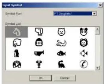 Input Symbol Symbol Font PT Diaglabs 1 Symbol List OK Cancel