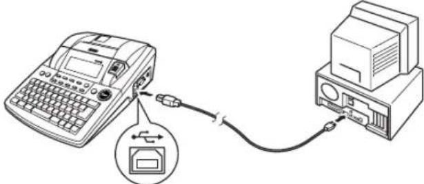 BROTHER P-Touch 9600 - To connect a computer to the P-touch through the USB port: - 1