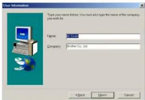 User Information Type your name below. You must also type the name of the company. you wish for. Name: Drutter Company: Drutter Co. Ltd. < Back Next > Cancel