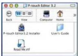 P-touch Editor 3.2 Back View Computer Home P-touch Editor1.2 Installer User's Guide Read Me.rlf
