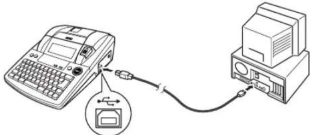 BROTHER P-Touch 9600 - To connect a computer to the P-touch through the USB port: - 2