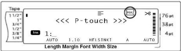 Tape 1 1/2" 1" 3/4" 1/2" 3/8" 1/4" <<< P-touch >>>> Ins 1:_ AUTO 1.10 HELSINKI A AUTO 76 pt 38 pt 4 pt Length Margin Font Width Size