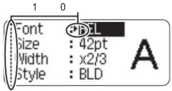 1 0 Font Size : 42pt Width : x2/3 Style : BLD A
