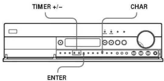 TIMER +/- CHAR ENTER