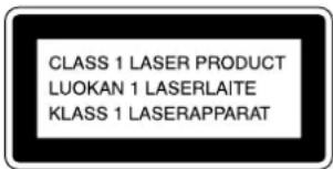 CLASS 1 LASER PRODUCT LUOKAN 1 LASERLAITE KLASS 1 LASERAPPARAT