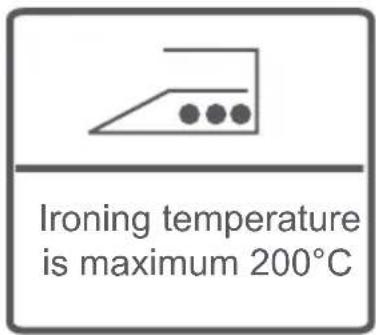 Ironing temperature is maximum 200°C