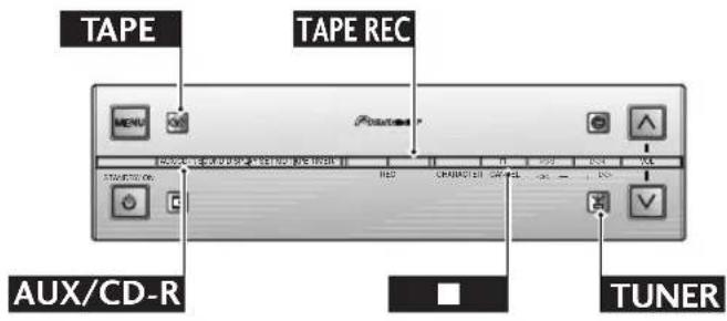 TAPE TAPE REC MENU AUX/CD-R TUNER