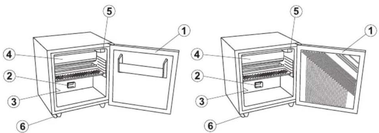 DOMETIC RH 023 LDA - Tegning av kjøleskapet - 1