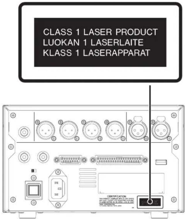 CLASS 1 LASER PRODUCT LUOKAN 1 LASERLAITE KLASS 1 LASERAPPARAT