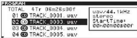 PROGRAM TOTAL 4Tr 06m28s00f 01 CD TRACK_0001.wav 02 CD TRACK_0003.wav 03 CD TRACK_0004.wav 04 CD TRACK_0005.wav wav/44.1kHz stereo StartTime: 00h00m00s00f