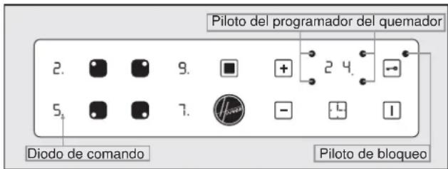 Piloto del programador del quemador 2. 9. + 2 4. 5. 7. - Diodo de comando Piloto de bloqueo