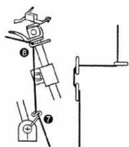 Technical diagram showing mechanical assembly with labeled parts 7 and 8, likely for assembly or maintenance instructions.