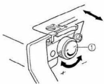 Technical diagram of a mechanical device with labeled components and directional arrows indicating motion or rotation.