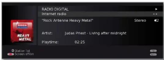 RADIO DIGITAL Internet radio "Rock Antenne Heavy Metal" Artist: Judas Priest - Living after midnight Playtime: 02:25 Station list Screen action