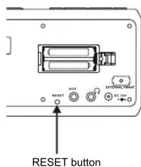 RESET button AUX EXTERNAL SWITCH