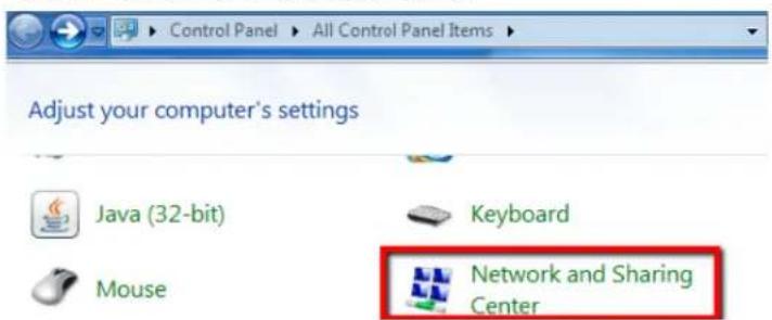 Control Panel > All Control Panel Items Adjust your computer's settings Java (32-bit) Keyboard Mouse Network and Sharing Center
