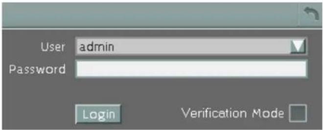 User admin Password Login Verification Mode